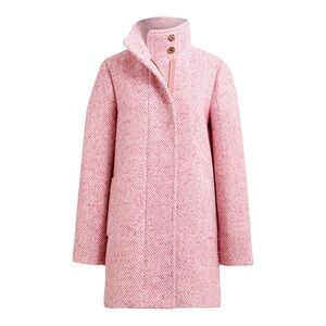 J Crew Herringbone City Coat pink 18 NWT